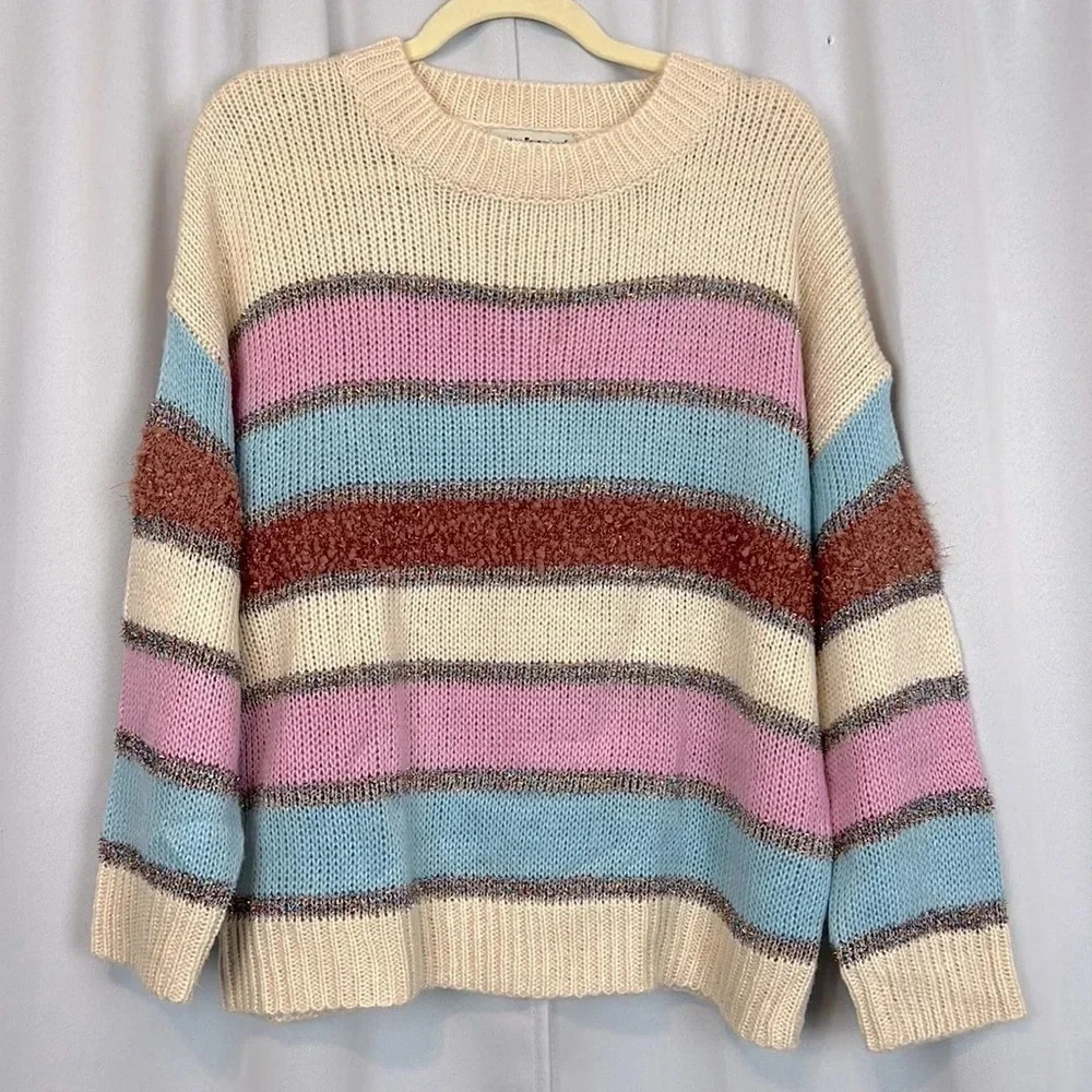 Cotton Emporium Multi Color Crewneck‎ Pullover Sweater Size XL